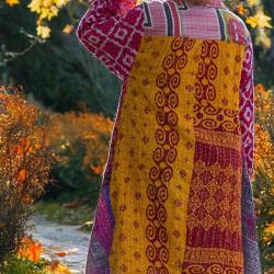 Random Colour And Design Kantha Button Jacket - Every One Is Different