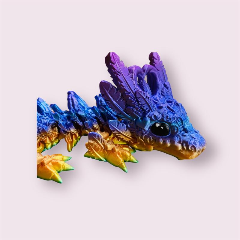 3D Rainbow Light Heart Dragon