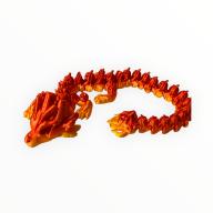 3D printed Pumpkin Dragon in reds/oranges