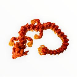 3D printed Pumpkin Dragon in reds/oranges