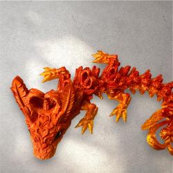 3D printed Light Heart Dragon- in red/orange