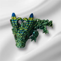 3D printed Light Heart Dragon- in greens