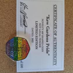 Limited Edition Kew Gardens Pride 2022 Rare 50p Shaped Coin TGBCH LGBTQ+ UK Year