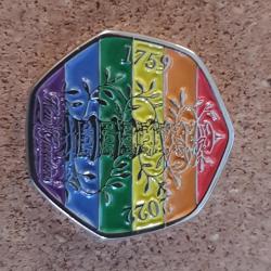 Limited Edition Kew Gardens Pride 2022 Rare 50p Shaped Coin TGBCH LGBTQ+ UK Year