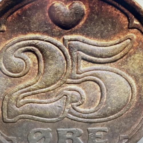 1996 Denmark 25 Twenty Five Ore Crown of Christian V