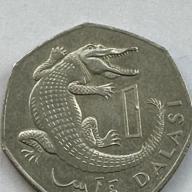 Gambia 1998 1 Dalasi West African Slender Snouted Crocodile 50p Shaped Coin