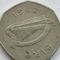 Ireland 1970 50p Fifty Pence Irish Harp Eire Woodcock Bird