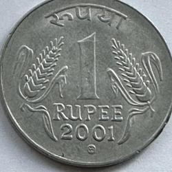 India 2002 One 1 Rupee Ashoka Lion