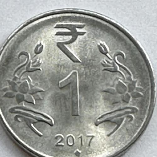 India 2017 One 1 Rupee Ashoka Pillar Lion Lotus Flowers
