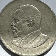 Kenya 1967 1s One Shilling Coin Bust of president Mzee Jomo Kenyatta Without legend