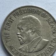 Kenya 1969 1s One Shilling Coin Bust of Mzee Jomo Kenyatta Legend around the edge