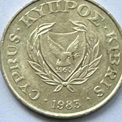 Cyprus 5c Five Cent 1983 Coat Of Arms Dove Holding Twig