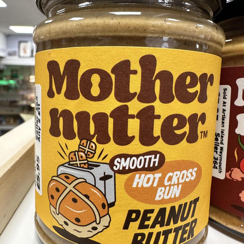 6x MotherNutter Smooth Hot Cross Bun Peanut Butter Includes Postage