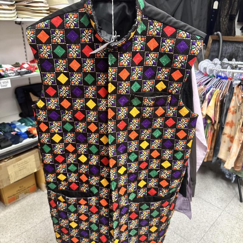 Male Waistcoat (2) Size Medium Hand Embroidery Vintage shelf 286