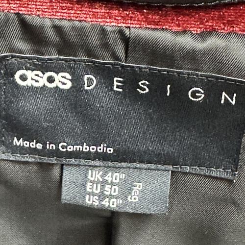 Men’s Velvet Tuxedo Jacket Red Size UK Chest 40 Medium shelf 286