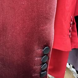 Men’s Velvet Tuxedo Jacket Red Size UK Chest 40 Medium shelf 286