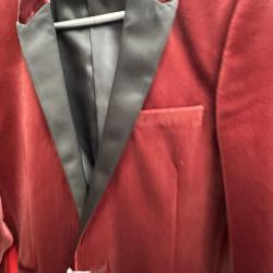 Men’s Velvet Tuxedo Jacket Red Size UK Chest 40 Medium shelf 286