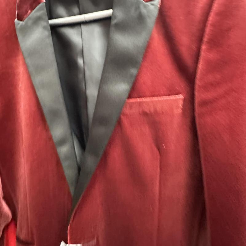 Men’s Velvet Tuxedo Jacket Red Size UK Chest 40 Medium shelf 286