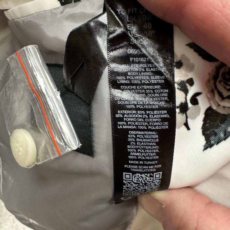 Men’s White Floral Jacket Size UK Chest 38 Small-Medium shelf 286