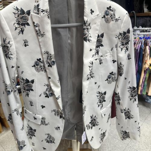 Men’s White Floral Jacket Size UK Chest 38 Small-Medium shelf 286