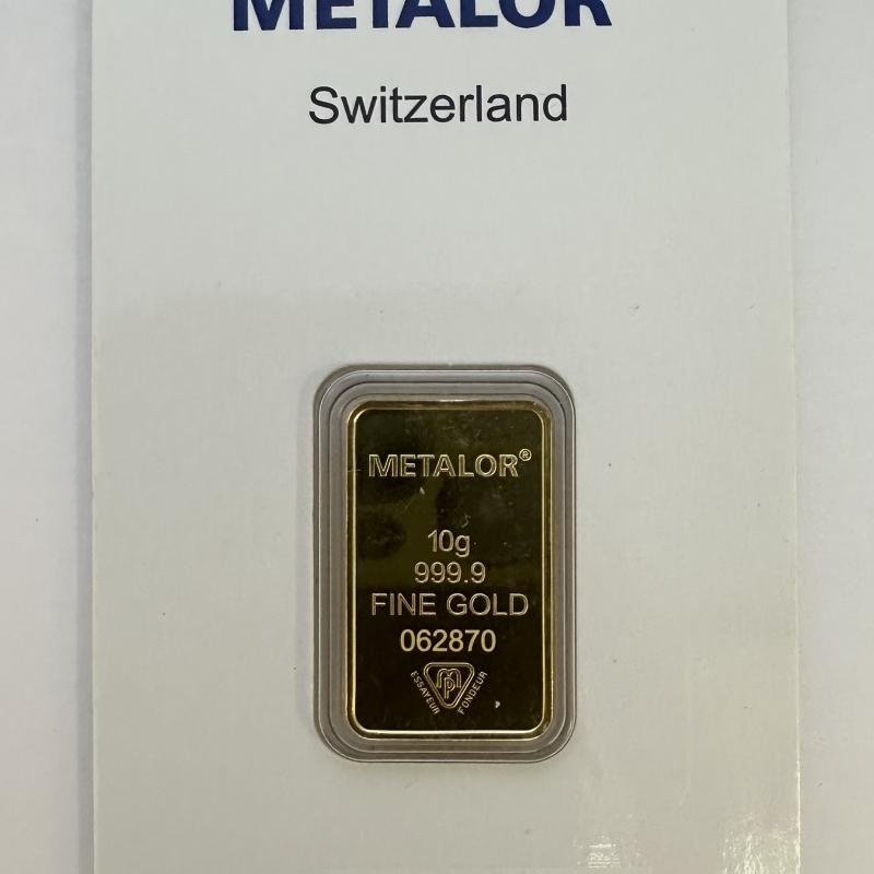 10 Gram Metalor 999.9 Gold Bar