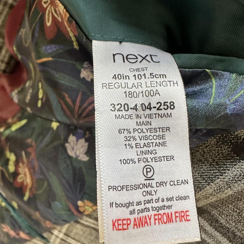 Mens Next Tailored 2 pace Suit Featured Lining Size UK Chest 40 Medium shelf 286