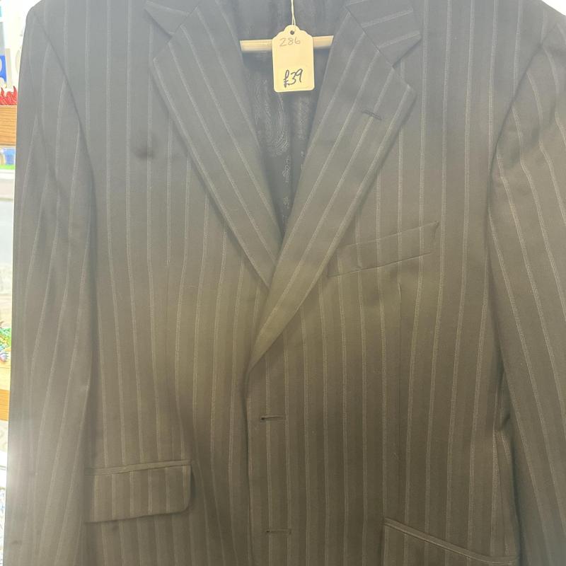 Mens Pin Stripe M&S Autograph Black Paisley Lining Size UK Chest 42 Medium shelf 286