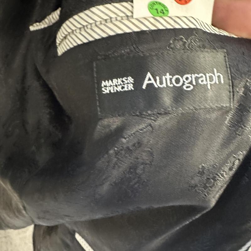 Mens Pin Stripe M&S Autograph Black Paisley Lining Size UK Chest 42 Medium shelf 286