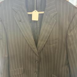 Mens Pin Stripe M&S Autograph Black Paisley Lining Size UK Chest 42 Medium shelf 286