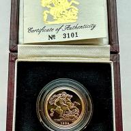 1994 Gold Proof Sovereign - Box and COA