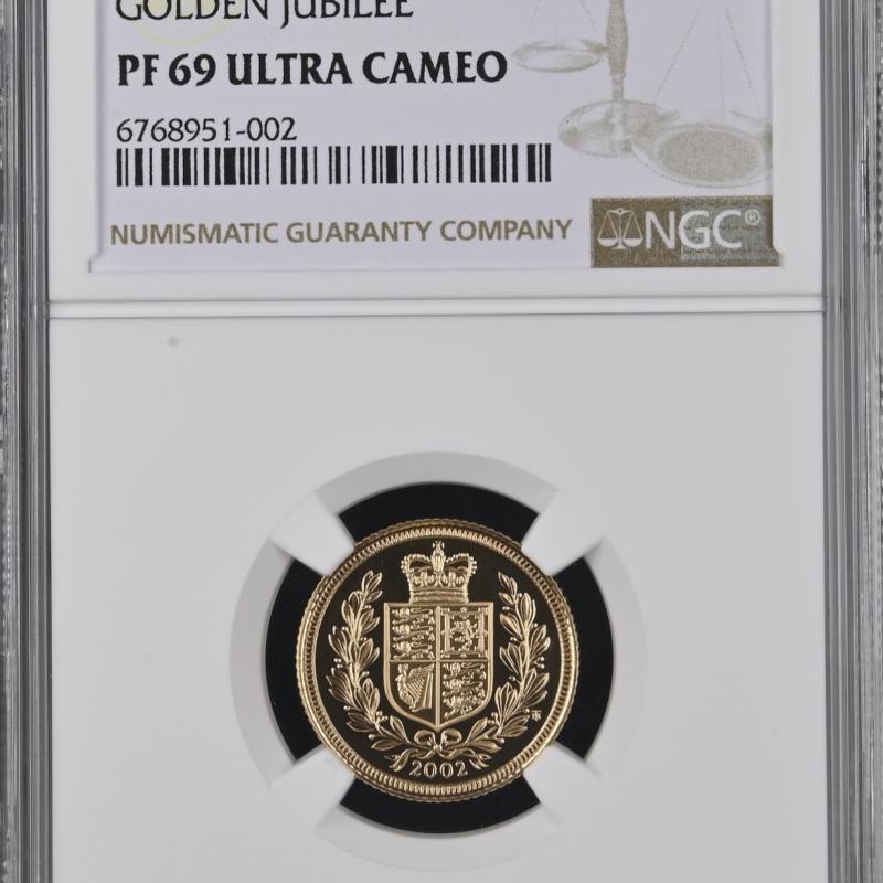 2002 Gold Half-Sovereign Golden Jubilee Proof NGC PF69 ULTRA CAMEO