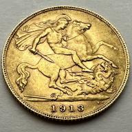 1913 Gold Half Sovereign