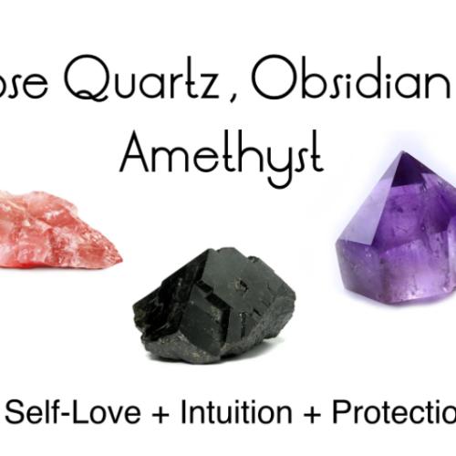 Beginners healing Crystal collection in velvet pouch