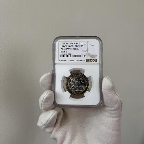 1999 Gibraltar £2 Hercules The Augeias Stables - NGC slabbed MS65