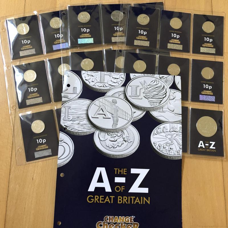 2018 Royal Mint 10p A-Z Uncirculated Coins plus Completer Medallion - in Folder