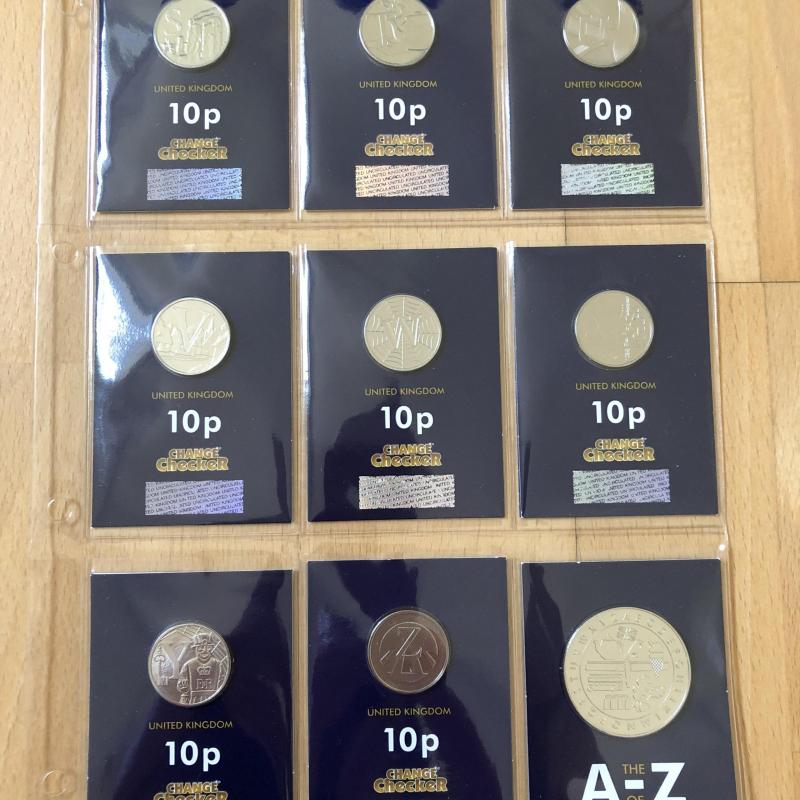 2018 Royal Mint 10p A-Z Uncirculated Coins plus Completer Medallion - in Folder