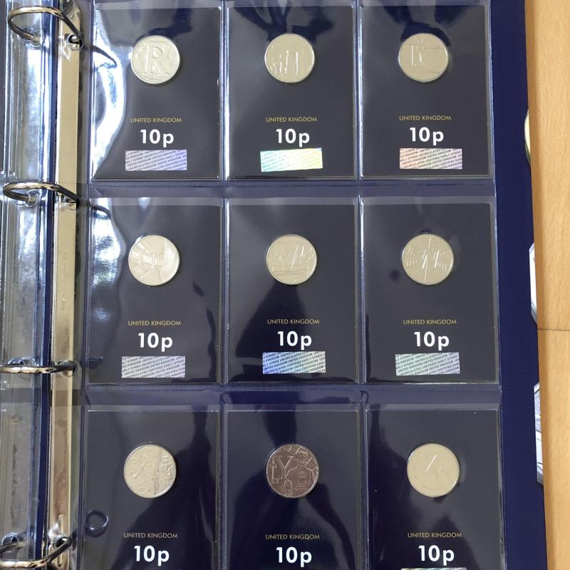 2019 Royal Mint 10p A-Z Uncirculated Coins plus Completer Medallion - in Folder