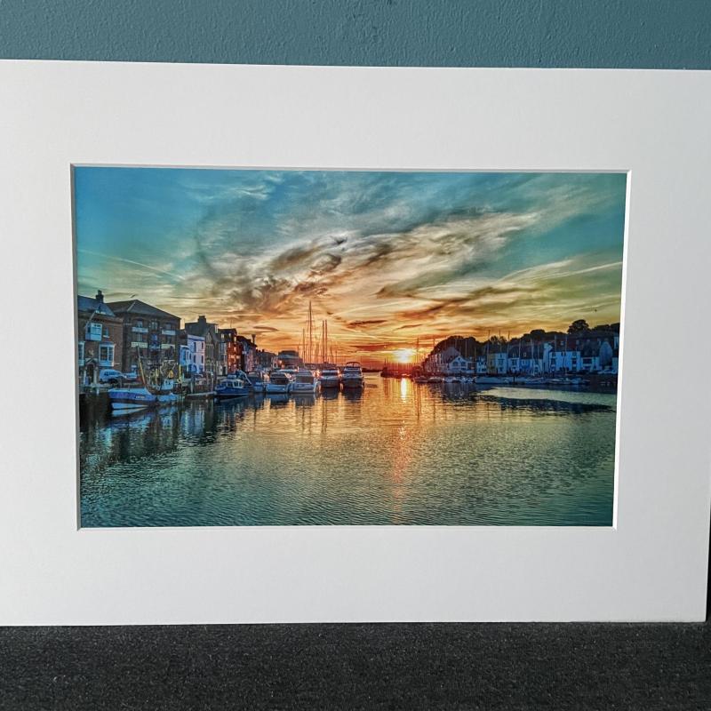 16x12 inch White Mounted Print of Weymouth Dorset
