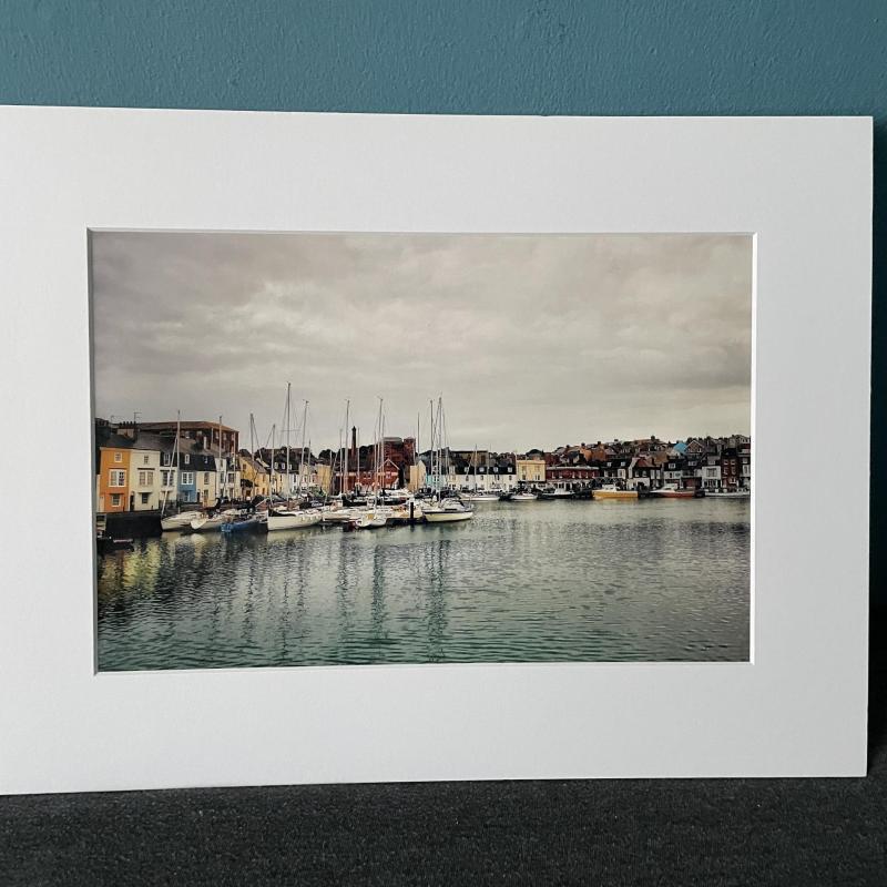 16x12 inch White Mounted Print of Weymouth Dorset
