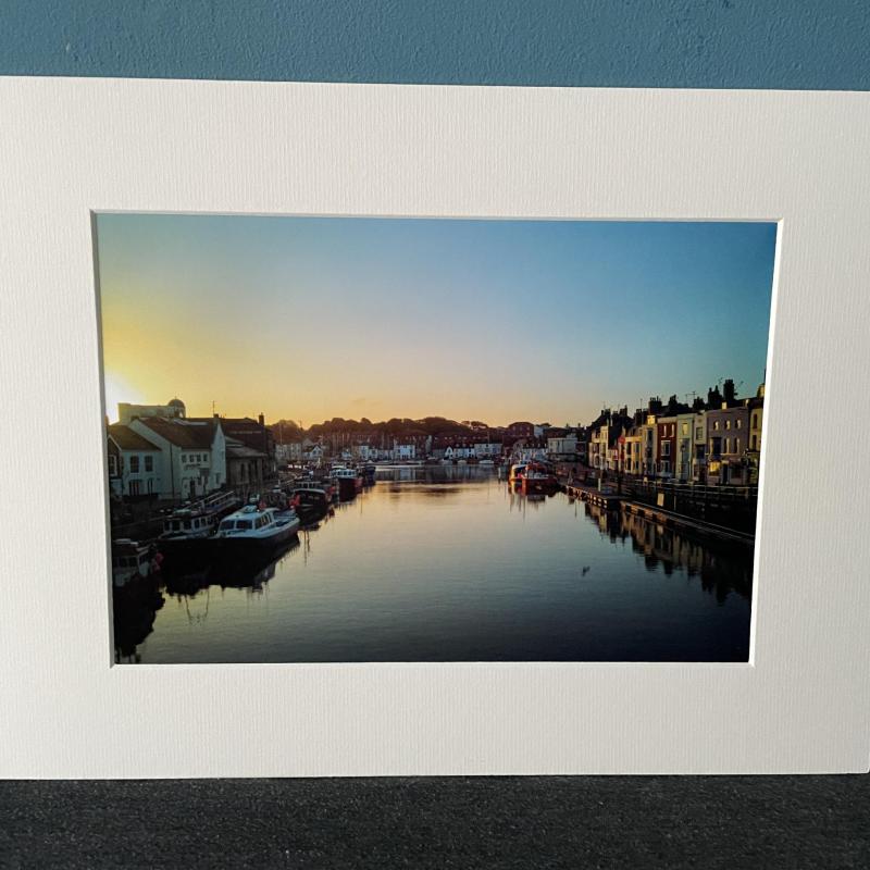 16x12 inch White Mounted Print of Weymouth Dorset