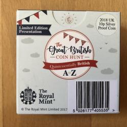 2018 10p A-Z Silver Proof Coin Royal Mint U Union Jack