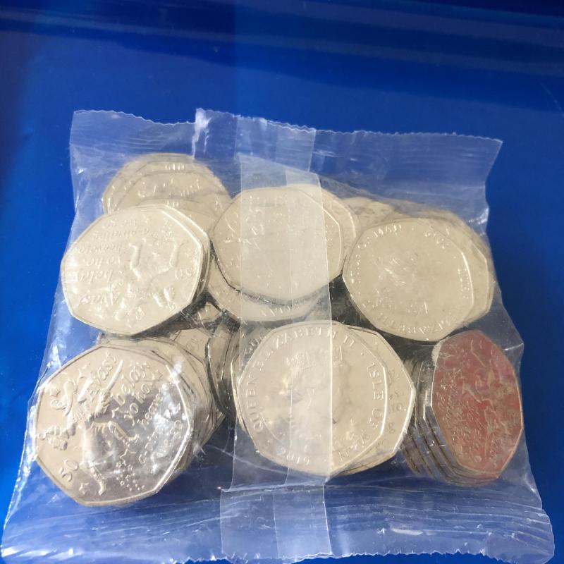 2019 IOM 50p Captain Hook Sealed Bag (50 coins) Peter Pan - RARE!!!