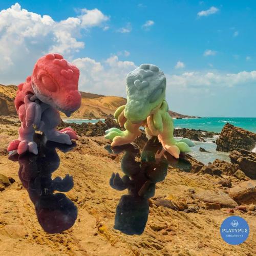 T Rex with Hearts - Multicoloured