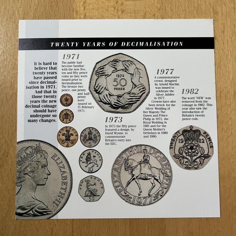 1991 Brilliant Uncirculated Coin Collection Royal Mint Annual Set