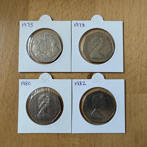3 x Large 50p - 1973, 1978, 1982