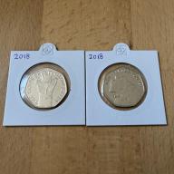 2018 x 50p coins from Peter Rabbit set - Tailor of Gloucester, Mrs Tittlemouse