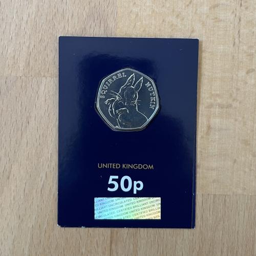 2016 50p Squirrel Nutkin Brilliant Uncirculated Coin