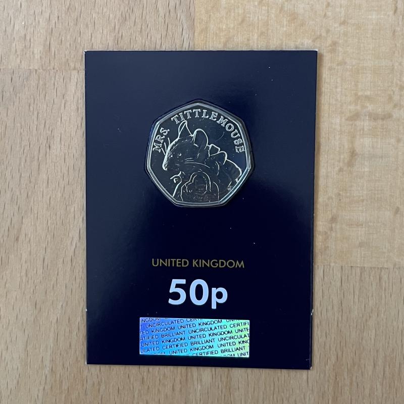 2018 50p Mrs Tittlemouse Brilliant Uncirculated Coin