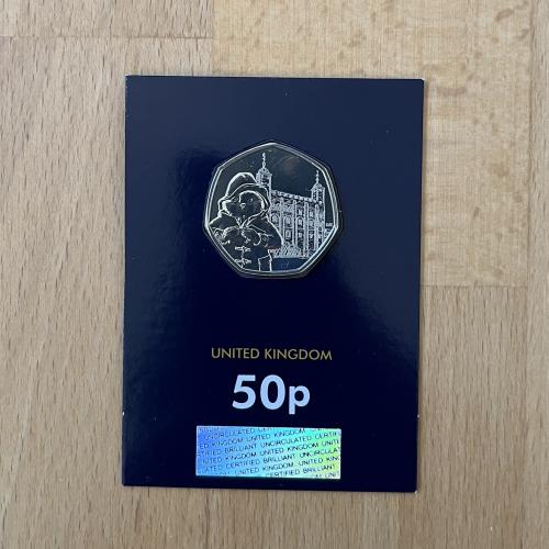 2019 50p Paddington at The Tower of London Brilliant Uncirculated Coin