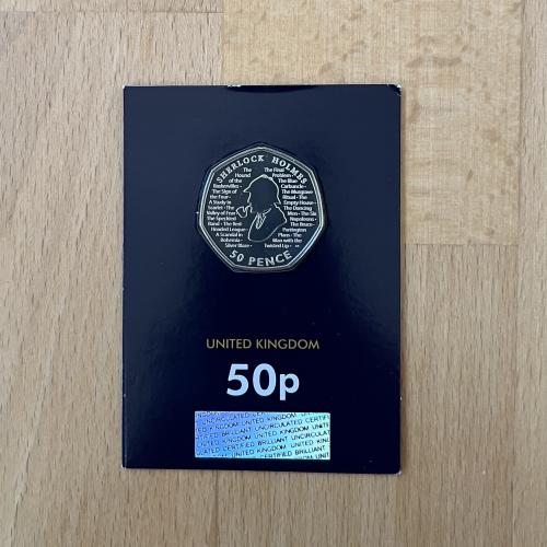 2019 50p Sherlock Holmes Brilliant Uncirculated Coin